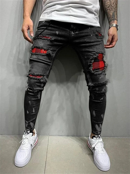 New Streetwear Men pants Stretch Jeans men Casual Men Solid Color Slim Fit Skinny Pants Fashion Sports Jogging Harajuku Pants