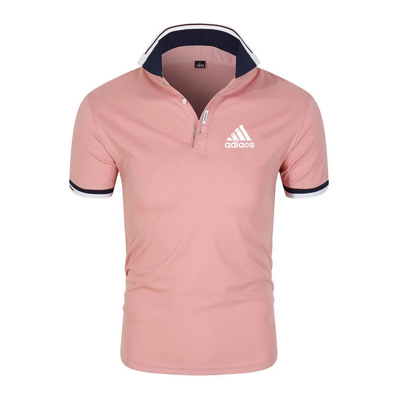 2024 Summer New Polo Shirt Men's Casual Solid Color Slim Fit Men t-shirt Fashion