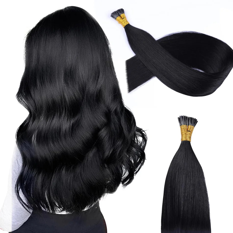 Straight ITIP Human Hair Extension 100% Real Human Hair Extensions 0.9g/pc 10 50 100 Strands Capsule Keratin Human Fusion Hair