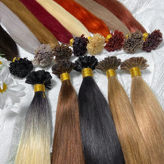 Human Hair Extensions Keratin K Tip Hot Fusion Human Hair Natural Hair Italy Keratin Glue Machine Remy Hair K Tip Straight