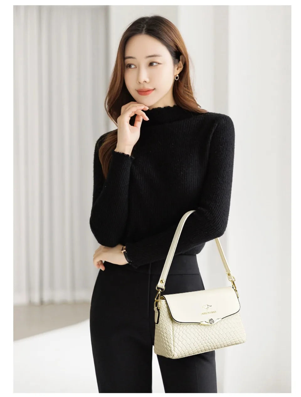 Luxury Handbag Women Bags Designer Pu Leather Knitting