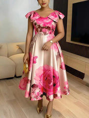 African Dresses for Women Elegant 2026 Dashiki Spring Summer Midi Dress