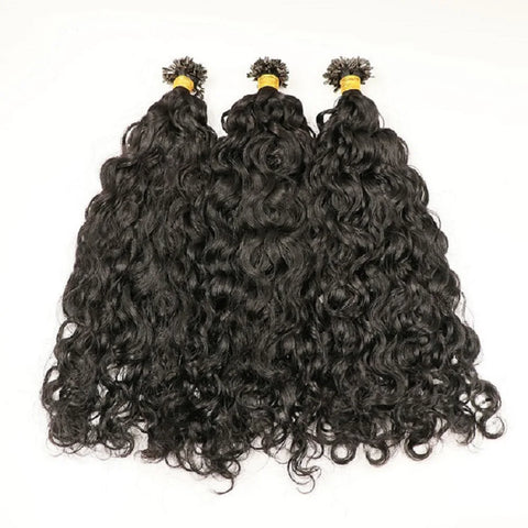 Brazilian Flat Tip Human Hair Extension Pre Bonded Water Wave Keratin Fusion K Tip Hair 100g 100Pieces