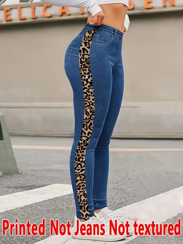 omen Printed Leggings Not Denim Pocket & Button  Fashion legging