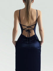 Women's Dress New Classy Sexy Bodycon Backless Sleeveless Evening Dress Women Luxury