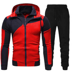 Men's Autumn Winter 2-Piece Tracksuit Zipper Hoodie And Pants Casual Sportswear Jogger Running Suit Fitness Sweatshirt