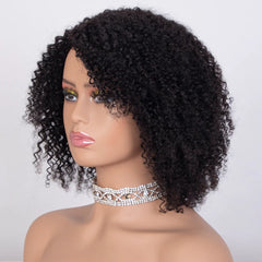 Sleek Afro Kinky Curly Human Hair Wigs Ombre Highlight Kinky Curly Human Hair Wig Brazilian Full Machine Curly Bob Wig For Women