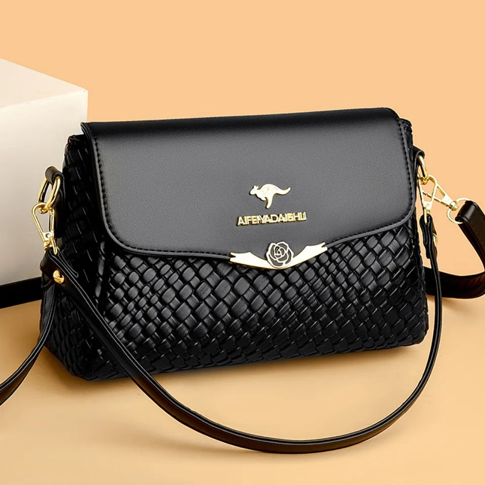 Luxury Handbag Women Bags Designer Pu Leather Knitting