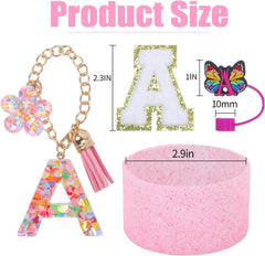 Accessories for Stanley Cup 40oz 30oz Letter Charms for Handle Silicone Boot,Straw Cover Topper & Sticker Charms