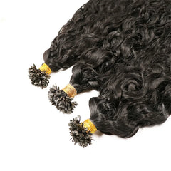 Brazilian Flat Tip Human Hair Extension Pre Bonded Water Wave Keratin Fusion K Tip Hair 100g 100Pieces
