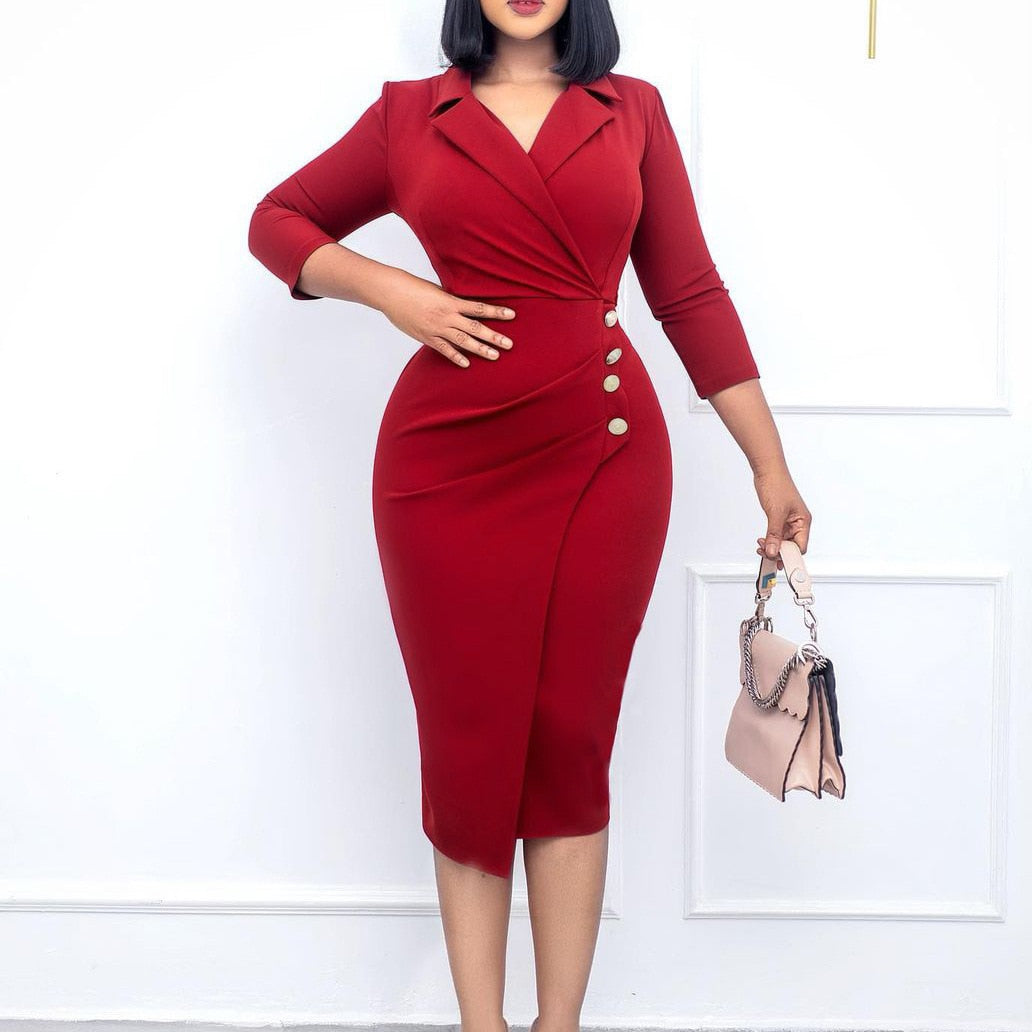 Elegant Dresses for Women Suit 3/4 sleeves