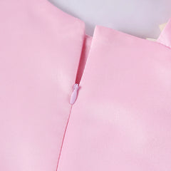 New diagonal shoulder children's dress rose print dress dress Girl party dress festival performance dress ins