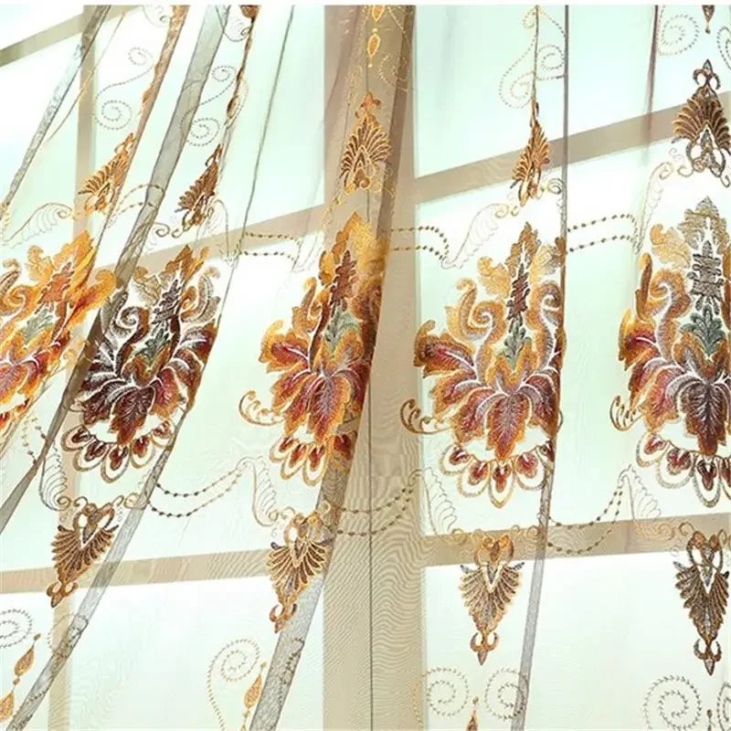 Royal aristocratic high-end custom embroidery curtains for Living Room European luxury villa curtains for Bedroom/Kitchen