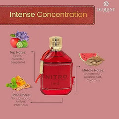 Nitro Red Dumont MEN Fragrance Middle Eastern Arabic Perfume Men's Perfume Women's Perfume Long-lasting 100ml