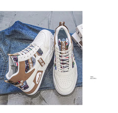 Men's High Top Sneakers Fashion Leather Casual Ankle Boots  for Men Lace Up