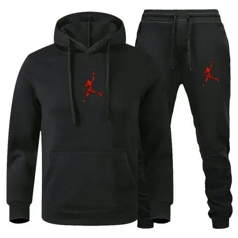 The two-piece pullover and jogging pants of the classic casual streetwear