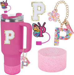 Accessories for Stanley Cup 40oz 30oz Letter Charms for Handle Silicone Boot,Straw Cover Topper & Sticker Charms