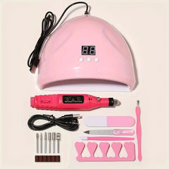 LINMANDA Professional USB Electric Nail Drill Polish File Kit with UV LED Nail Lamp Gel Manicure Dryer