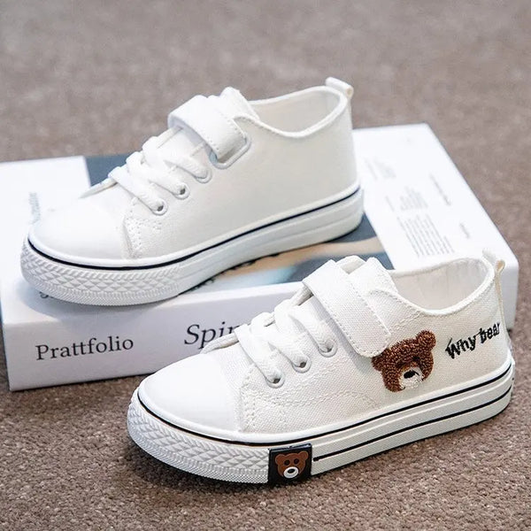 Wholesale parent-child shoes for boys and girls with lace-up little white children's casual canvas shoes baby board shoes sneake