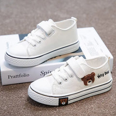 Wholesale parent-child shoes for boys and girls with lace-up little white children's casual canvas shoes baby board shoes sneake