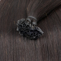 VEDES K Tip Hair Extensions Human Hair Keratin Pre Bonded Hot Fusion Nail Tip Balayage Natural Silky Straight Extensions 50G