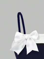 Girls' dress summer outfit; children's summer bow dress; girls' medium and large dress for parties, outdoors, trave