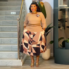 Elegant African Dresses for Women Plus Size Wedding Party Midi Dress Dashiki Ankara Print Outfits Robe Africa Clothing 2026