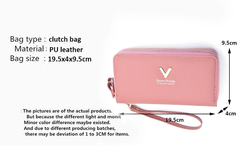 Pu Leather Women Wallets Women Purses Fashion Long Zipper Women's Wallet