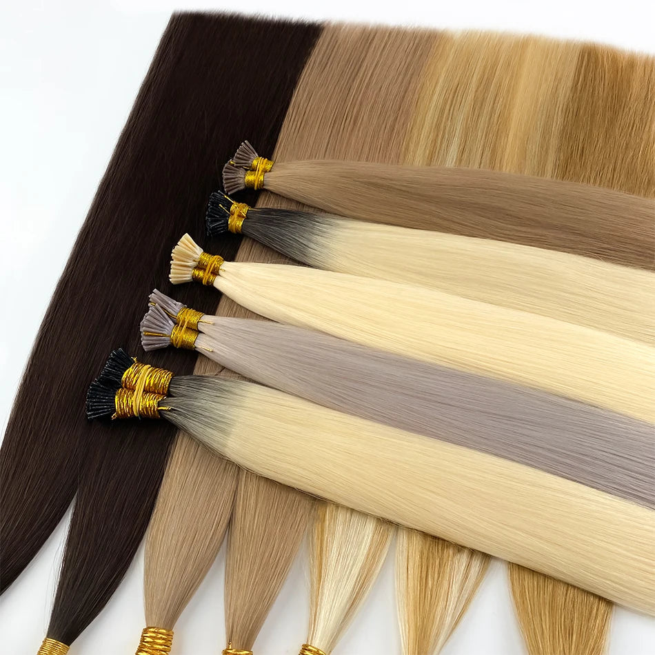 Straight ITIP Human Hair Extension 100% Real Human Hair Extensions 0.9g/pc 10 50 100 Strands Capsule Keratin Human Fusion Hair