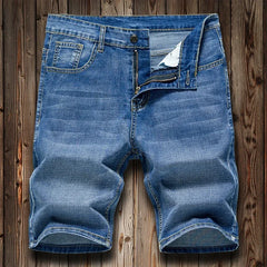 2026 Summer Shorts Jeans Men Denim Pants Stretch Dark Blue Fashion Design Men's Jeans Slim