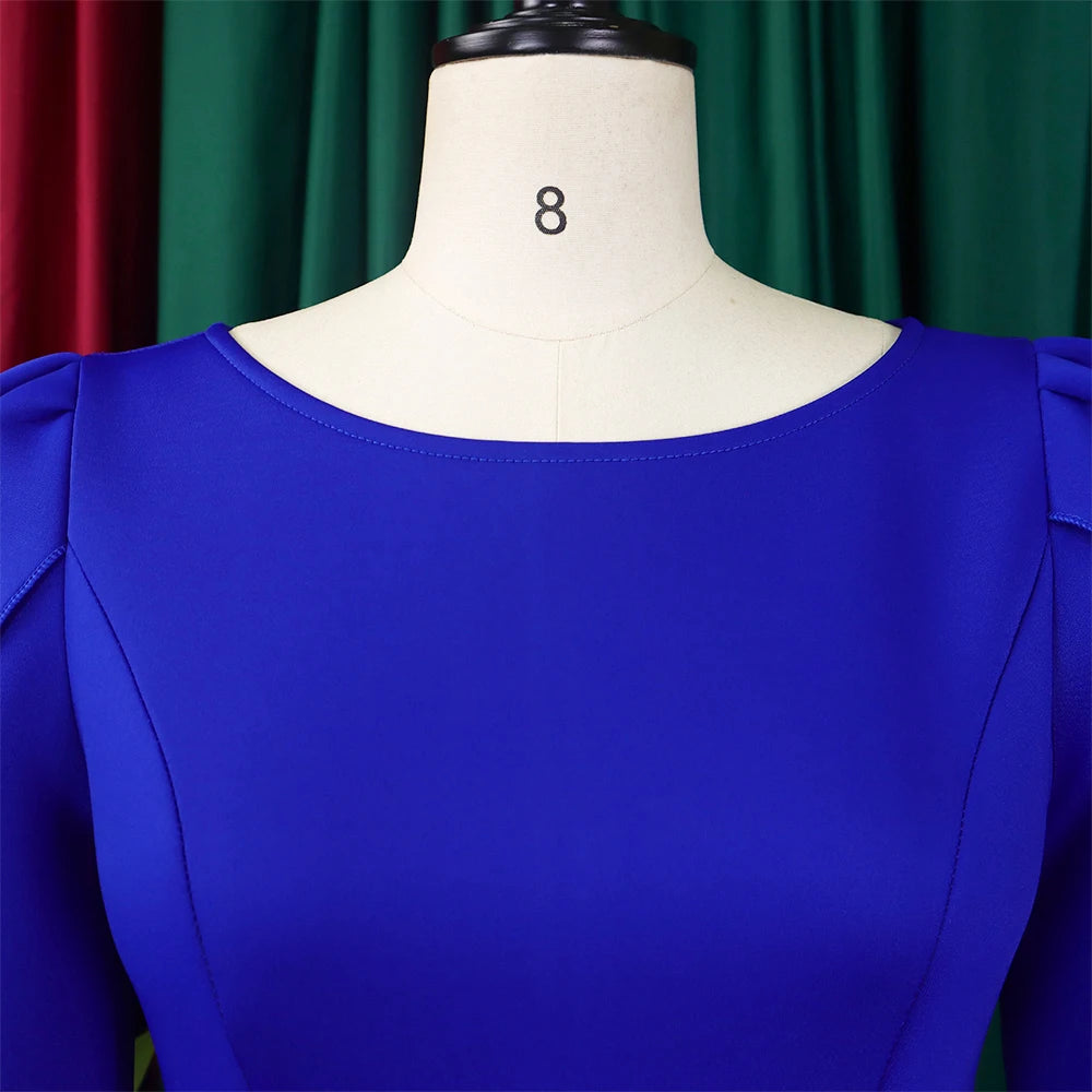 Elegant Party Dresses Woman 2024 New O Neck Half Sleeve High Waisted A Line Pleated Mid Calf Luxury Birthday Dinner Vestidos Hot