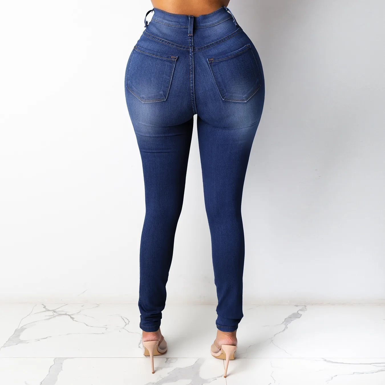 Pencil Pant Women Denim PantLon JeanTight High Waist Trousers Autumn Elegant