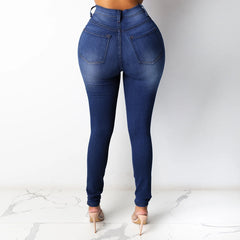 Pencil Pant Women Denim PantLon JeanTight High Waist Trousers Autumn Elegant