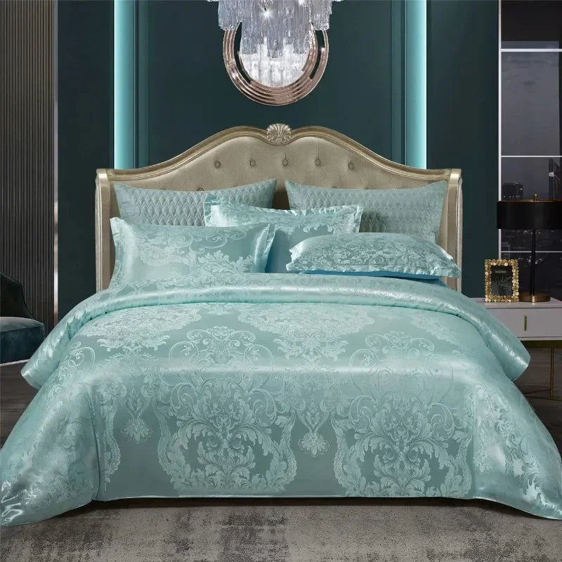 Nordic Satin Stitch Jacquard comforter cover luxury queen full size