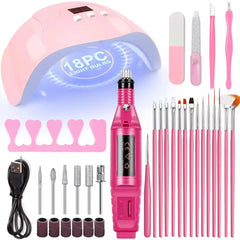 LINMANDA Professional USB Electric Nail Drill Polish File Kit with UV LED Nail Lamp Gel Manicure Dryer