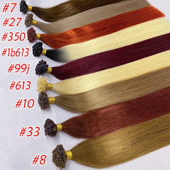 K Tip Hair Extensions Keratin Human Hair Hot Fusion Hair Extension Italy Keratin Glue Machine Remy 12-24inch 30 50G/pack