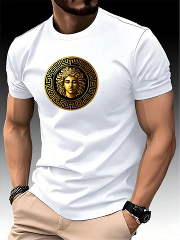 Round Neck Running Tshirt Men Thin Top Art Printing Quick