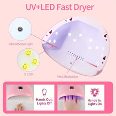 LINMANDA Professional USB Electric Nail Drill Polish File Kit with UV LED Nail Lamp Gel Manicure Dryer