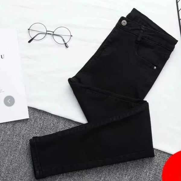 High Waist plus Size Denim Jeans Women's Tight Fit Butt Enhancing Pencil Pants New Arrival Light Blue Casual Long Trousers