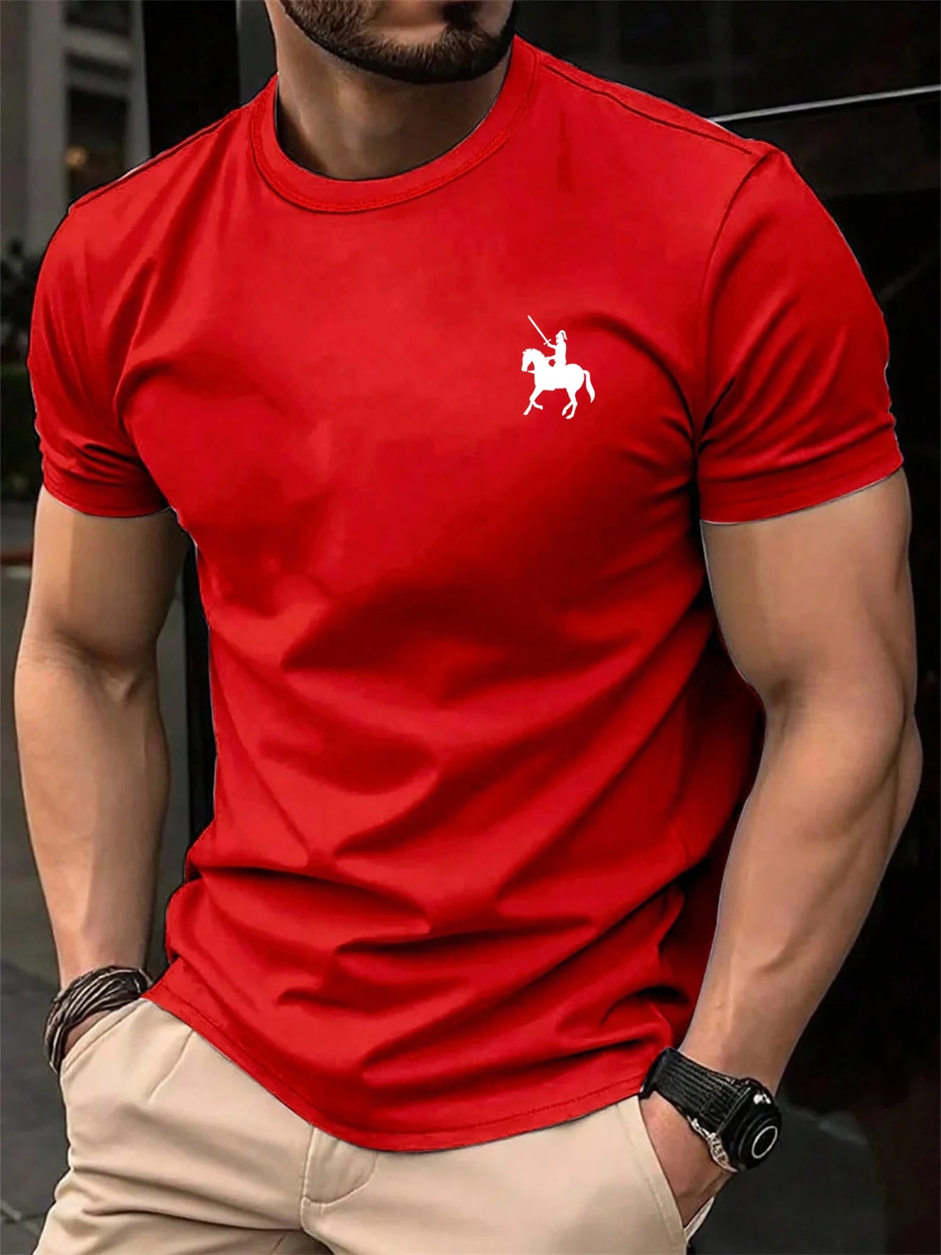 Men's summer 100 cotton fashionable casual loose sports