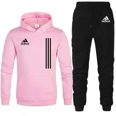 New autumn and winter men's long-sleeved pullover hoodie + pants 2-piece fashionable outdoor running men's sportswear set