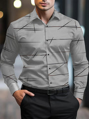 New Men's Shirts 3D Print Modern Geometric Long Sleeve shirts Casual