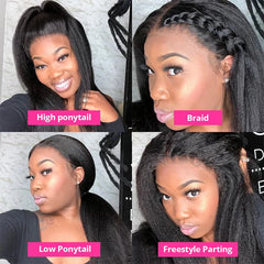 13x4 Lace Front Wigs Human Hair Pre Plucked 250 Density HD Kinky Straight Lace Front Wigs Human Hair Frontal Wigs Human Hair