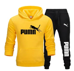 New Fashionable Fitness Jogging Casual Sportswear, Men's Hooded Sweatshirt Autumn and Winter Long Pants Two-piece Set