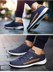 New Men Shoes Casual Shoes Leather Lace-Up Casual Sports Shoes Outdoor Wear-Resistant Vulcanized Shoes High-Quality Men Shoes