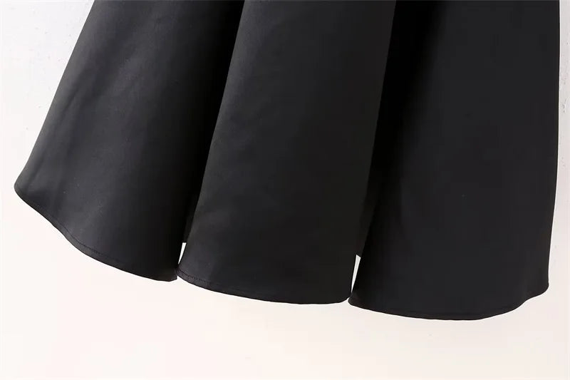 Black Backless Mini Skirt For Women Off The Shoulder Hollowed Out Fashion Sleeveless Party Dress Sexy A-line Tie Bow Club 2024