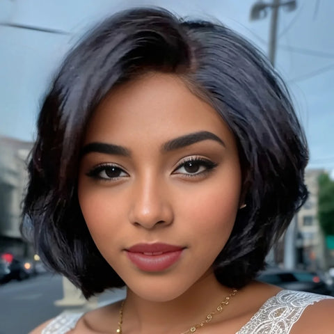 Straight Short Bob Wig 13x4 Lace front Bob Wigs Brazilian Human Hair via
