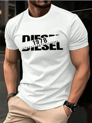 Streetwear 3D Letter Print Men's Summer T-Shirt, Suitable for Everyday Casual and Sportswear. .