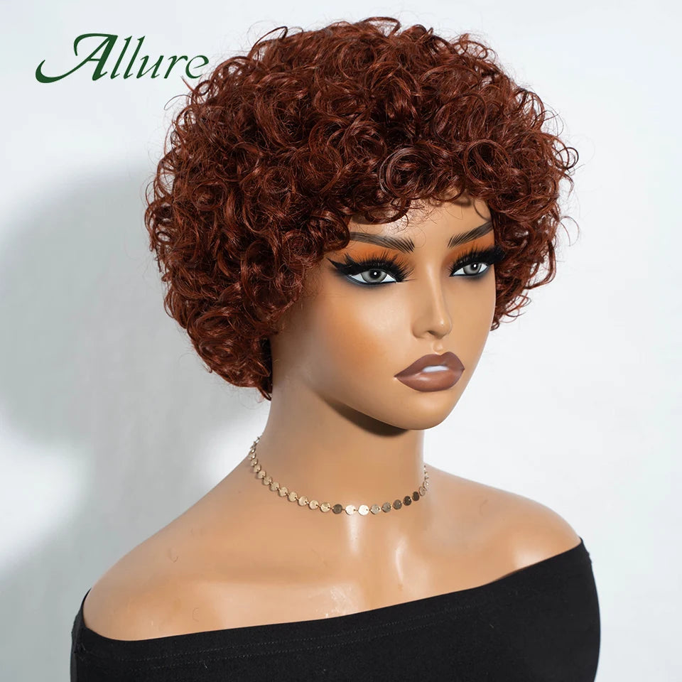 Brazilian Short Pixie Afro Kinky Curly Wigs for Women Glueless