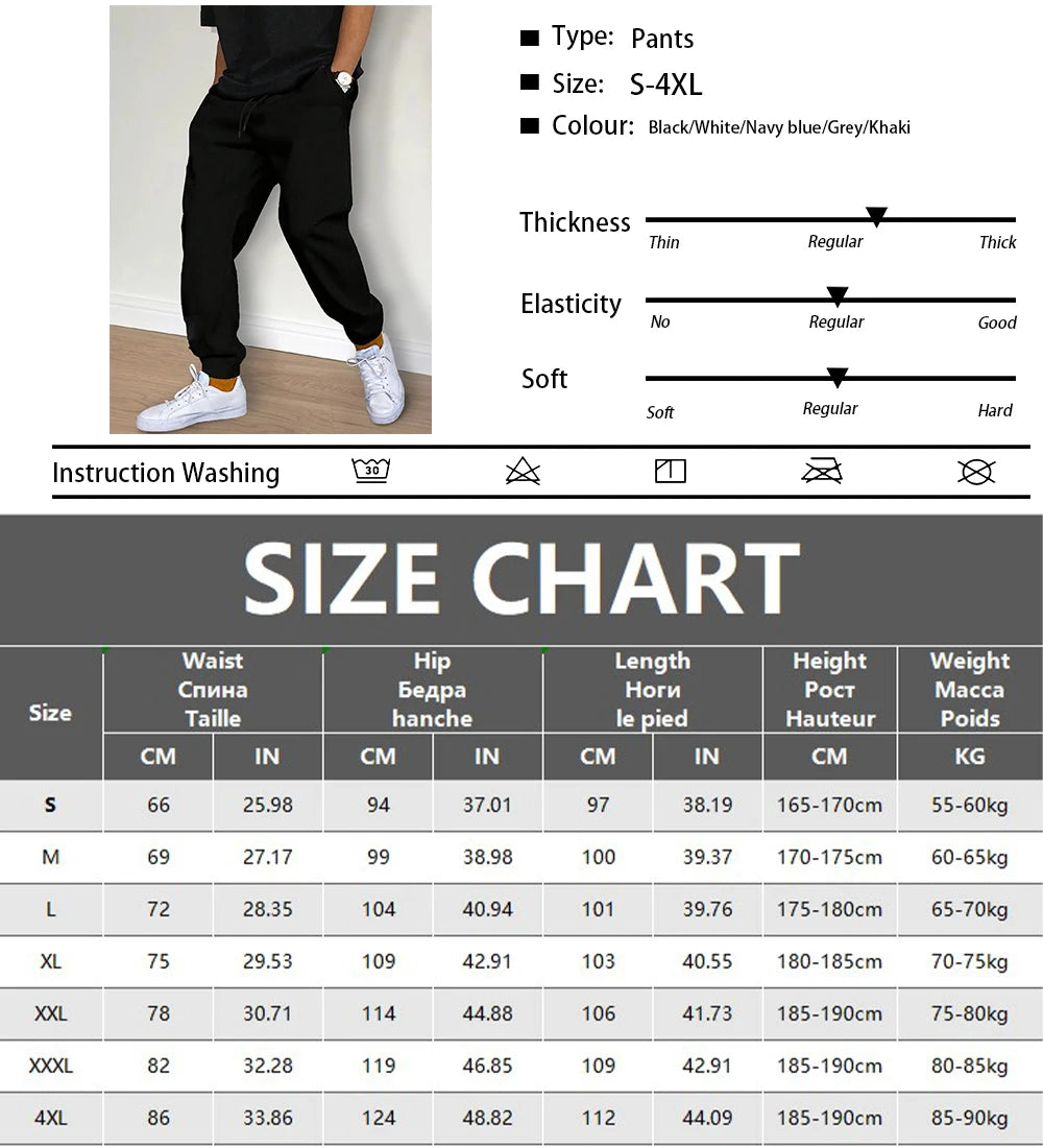 Fashion Men Printing Clothing Trousers Drawstring Casual Pants Sweatpants Autumn And Winter Jogging Sports Fitness Pants
